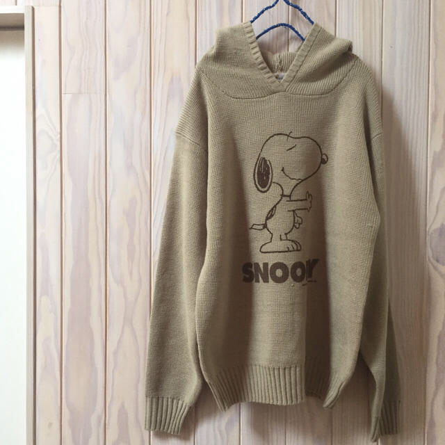 SNOOPY(スヌーピー)のスヌーピー   フード付きざっくりニット レディースのトップス(ニット/セーター)の商品写真