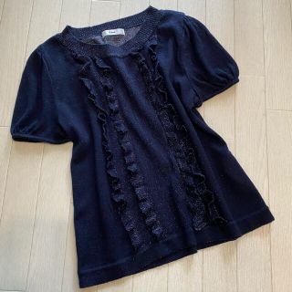 ルネ(René)の美品 Rene フロントフリル ラメ入りニット 38(ニット/セーター)