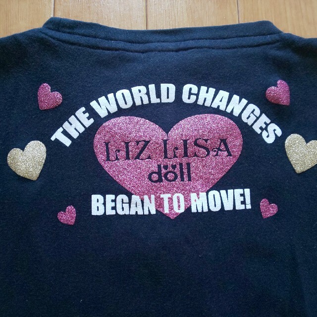 LIZ LISA doll(リズリサドール)のLIZ LISA doll/リズリサ  Tシャツ 黒 F★中古 キッズ/ベビー/マタニティのキッズ服女の子用(90cm~)(Tシャツ/カットソー)の商品写真