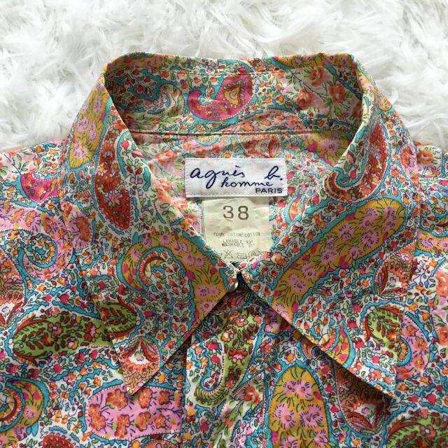agnes b.(アニエスベー)のアニエスベーオムペイズリーフラワープリントスナップボタン留めシャツサイズ38 メンズのトップス(シャツ)の商品写真