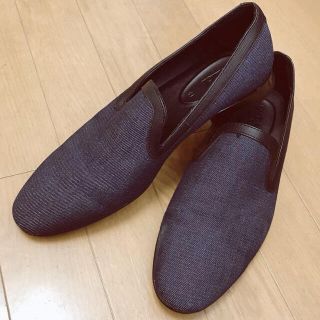 ザラ(ZARA)のZARAデニム柄モカシンシューズ　メンズ　41(スリッポン/モカシン)