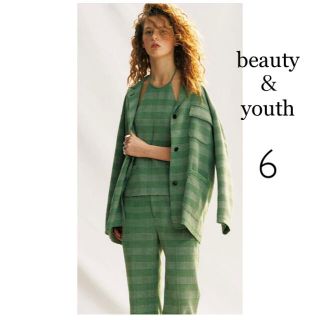 ビューティアンドユースユナイテッドアローズ(BEAUTY&YOUTH UNITED ARROWS)の未使用‼︎beauty＆youth 6 グレンチェック　ベスト　roku (ベスト/ジレ)