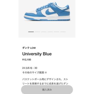 ナイキ(NIKE)の【ヒロさん専用】NIKE DUNK UNIVERSITYBLUE 30cm(スニーカー)