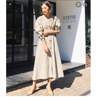 irene ルシェルブルー Wave Form Dress ロングワンピース