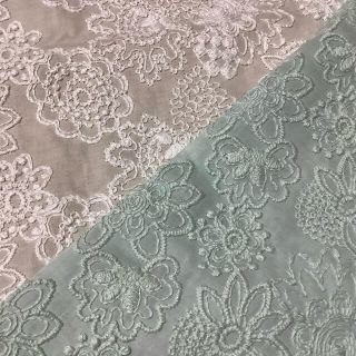 日本製 コットンレース生地 豪華刺繍 2色セット ミナペルホネン好き