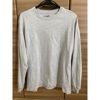 ヘインズ(Hanes)のHanes ヘインズ BEEFY ビーフィー ロンT 長袖 tシャツ グレー(Tシャツ/カットソー(七分/長袖))