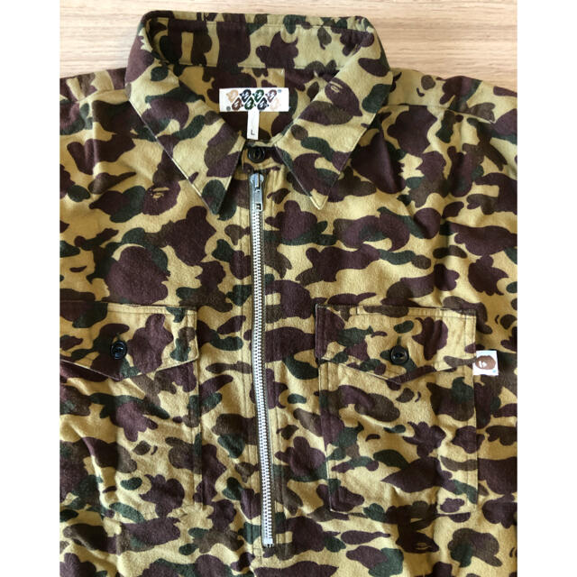 A BATHING APE(アベイシングエイプ)のA BATHING APE サル迷彩柄ハーフジップネルシャツ L エイプ メンズのトップス(シャツ)の商品写真