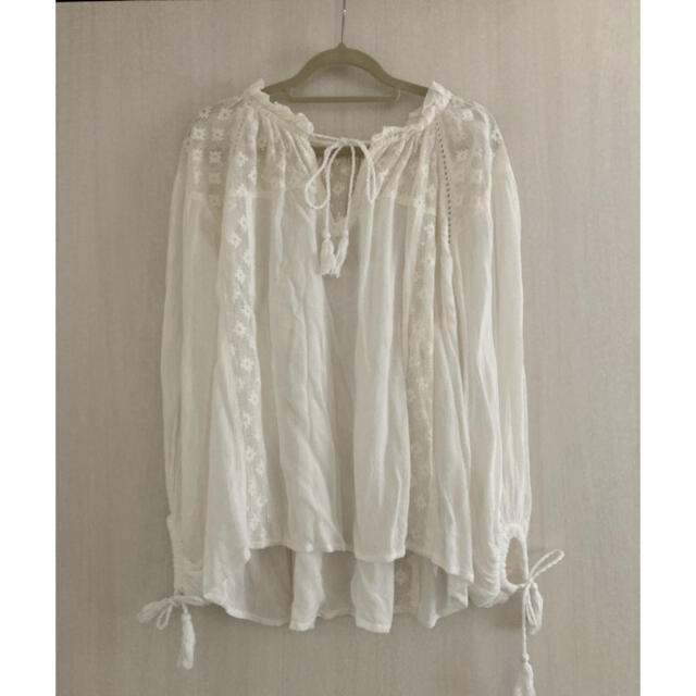 flower(フラワー)のsheer cotton lace blouse レディースのトップス(シャツ/ブラウス(長袖/七分))の商品写真