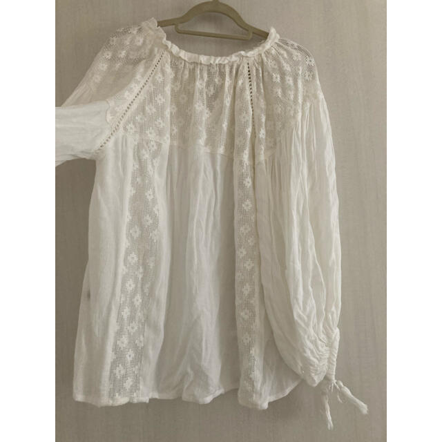 flower(フラワー)のsheer cotton lace blouse レディースのトップス(シャツ/ブラウス(長袖/七分))の商品写真