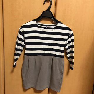 ユニクロ(UNIQLO)のUNIQLO ユニクロ ボーダー ワンピース 110cm(ワンピース)