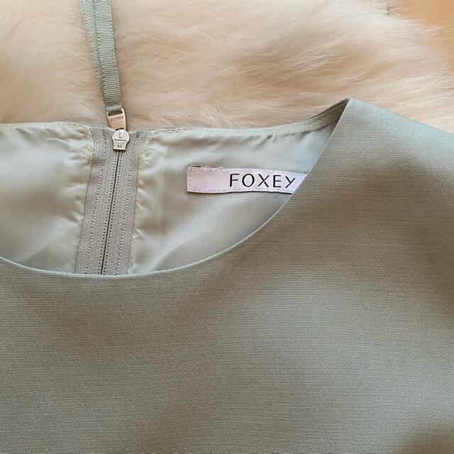 FOXEY(フォクシー)の5/5迄フォクシーFOXEYファーストライン高級ドレスシルクワンピース38ミント レディースのワンピース(ひざ丈ワンピース)の商品写真