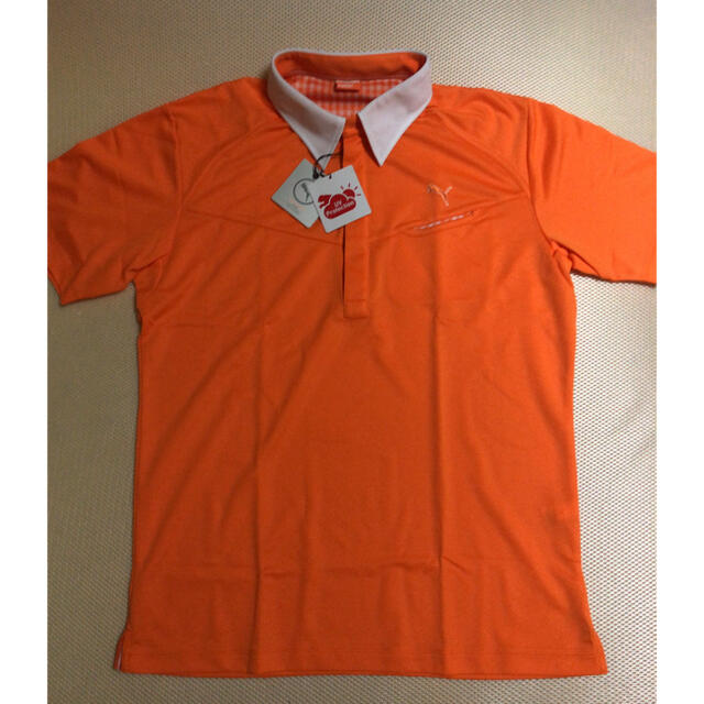 PUMA(プーマ)のTomi様　　PUMA   オレンジメンズポロシャツ　　L size スポーツ/アウトドアのゴルフ(ウエア)の商品写真