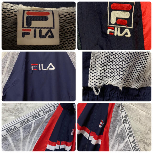 FILA(フィラ)のフィラ　ナイロンジャケット　ビッグ刺繍ロゴ　ビッグシルエット　90's メンズのジャケット/アウター(ナイロンジャケット)の商品写真