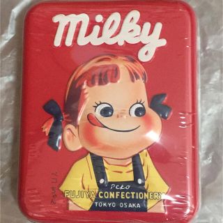 フジヤ(不二家)の不二家/復刻ミルキー缶○ペコちゃん○当時物○新品送料込○未開封品○(キャラクターグッズ)