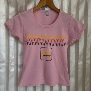 マクドナルド(マクドナルド)のマクドナルド Tシャツ McDonald's レア ピンク 日本製(Tシャツ(半袖/袖なし))