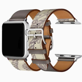 アップルウォッチ(Apple Watch)のAppleWatch 時計 バンド 革  Apple レザー 44mm 42mm(レザーベルト)