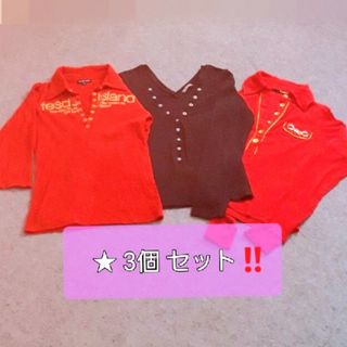 赤＆黒トップス ꙳★*ﾟ 3点セット(Tシャツ(長袖/七分))