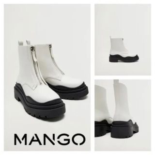 マンゴ(MANGO)の【新品未使用】MANGO フロントジッパー ブーツ(ブーツ)