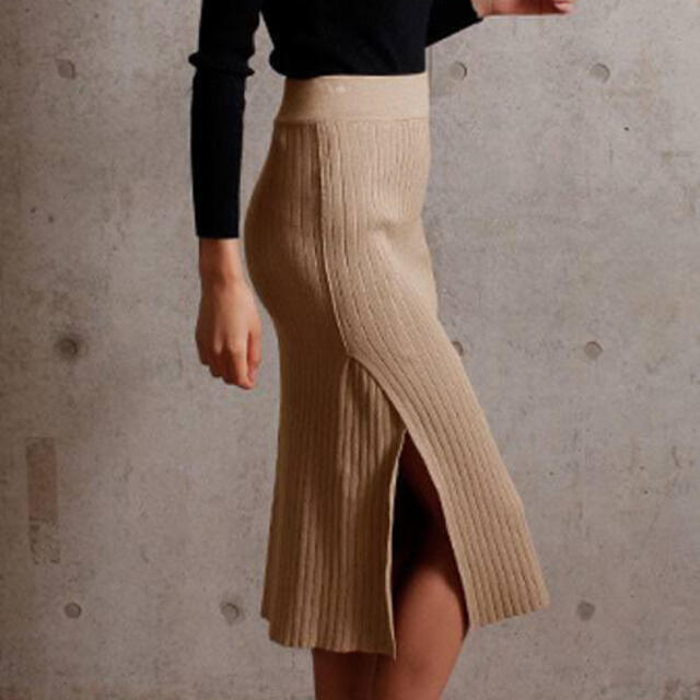 ANAP(アナップ)のANAP スリットリブスカート レディースのスカート(ひざ丈スカート)の商品写真