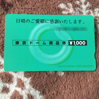 がっつさん専用東京ドーム商品券(レストラン/食事券)