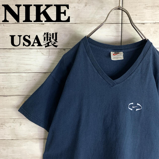 NIKE(ナイキ)の古着 90s ナイキ NIKE 半袖 Tシャツ 刺繍ロゴ アメリカ製 白タグ メンズのトップス(Tシャツ/カットソー(半袖/袖なし))の商品写真