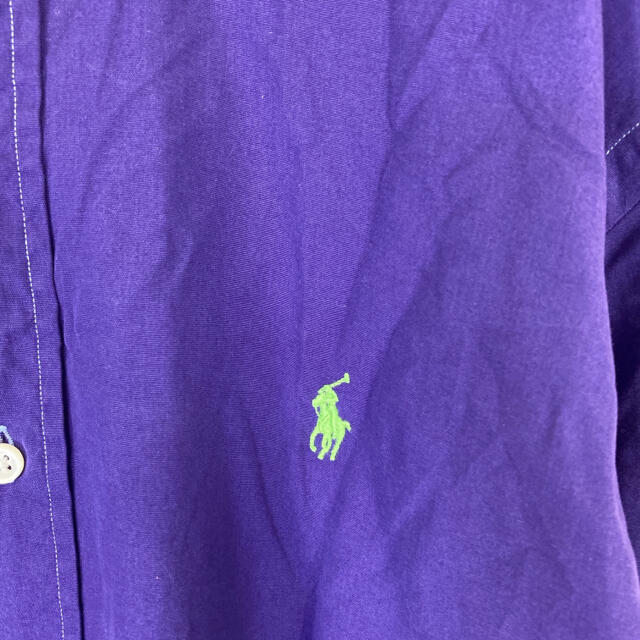 POLO RALPH LAUREN(ポロラルフローレン)の90s ラルフローレン BDシャツ ワンポイント 刺繍ロゴ パープル メンズのトップス(シャツ)の商品写真