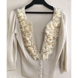 エムズグレイシー(M'S GRACY)の2点で❤️立体　お花　カーディガン　美品　クイーンズコート　ワンピース2点(カーディガン)