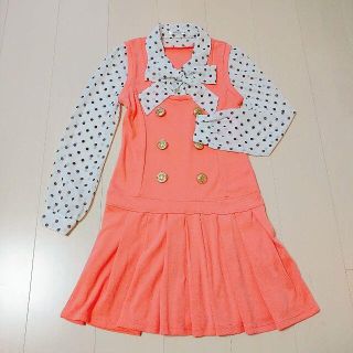 ユメテンボウ(夢展望)の[No.239] 夢展望*ドットプリーツレイヤード風ジャンスカワンピ(CP)(ひざ丈ワンピース)