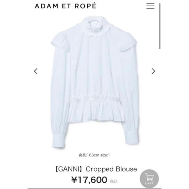 Adam et Rope'(アダムエロぺ)の新品GANNI ガニー　クロップドブラウス レディースのトップス(シャツ/ブラウス(長袖/七分))の商品写真