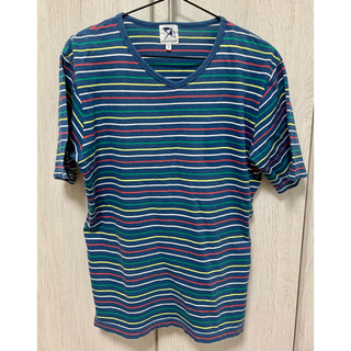 アーノルドパーマー(Arnold Palmer)のアーノルドパーマー　ボーダー Tシャツ ブルー　ストライプ　サイズ3(Tシャツ(半袖/袖なし))