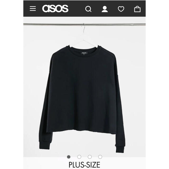 asos(エイソス)のASOS 大きいサイズ　黒　スウェット　21号　23号　未使用 レディースのトップス(トレーナー/スウェット)の商品写真