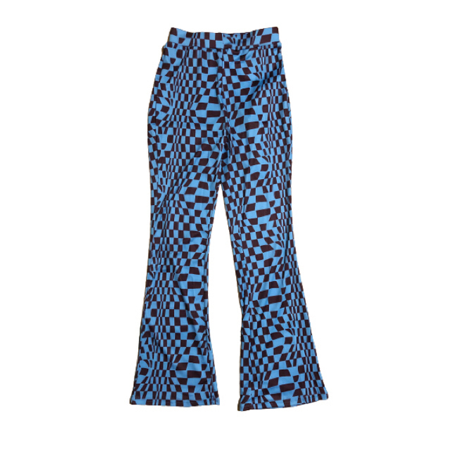 【ラスト一点】Checker pants チェック柄 青 サイケデリック レディースのパンツ(カジュアルパンツ)の商品写真