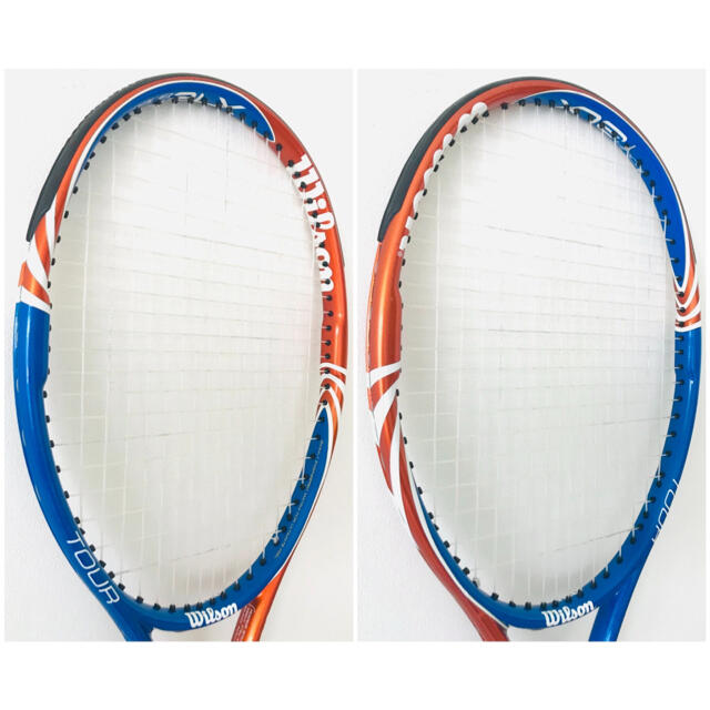 美品／ウィルソン『ツアーTOUR BLX 105』テニスラケット／オレンジブルー美品