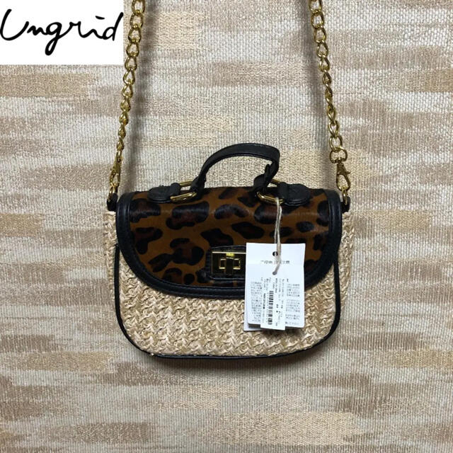 新品タグ付き【ungrid】アングリッド ハラコ ヒョウ柄ミニショルダーバッグ | フリマアプリ ラクマ