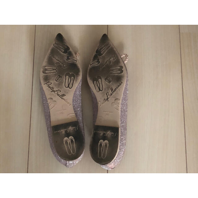 【プリティバレリーナ】ピンクラメ　Ella ポインテッドトゥ レディースの靴/シューズ(バレエシューズ)の商品写真