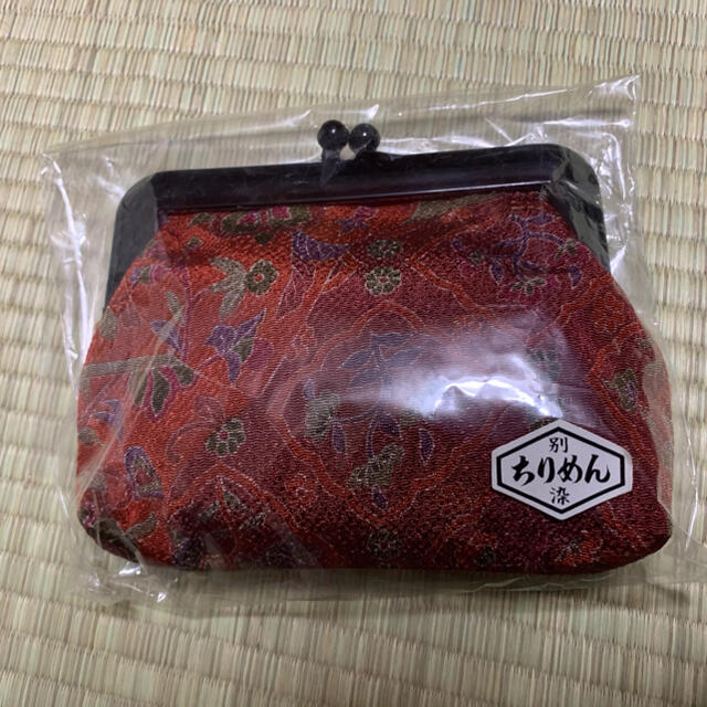 和柄ちりめん がま口 財布 小銭入れ 小物入れ 赤 b-andyu [ビアンデュ4,0親子がま口財布 小銭入れ ちりめん 桜 日本製 京都 (ポップ桜 黒)
