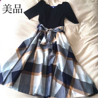 バーバリーブルーレーベル(BURBERRY BLUE LABEL)の値下げ⭐️ブルーレーベルクレストブリッジ　ワンピース　チェック　人気色　上品(ロングワンピース/マキシワンピース)