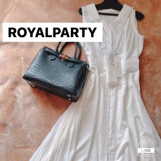 ロイヤルパーティー(ROYAL PARTY)の【新品】ROYALPARTYレディースノースリーブシャツワンピ　プリーツスカート(ロングスカート)