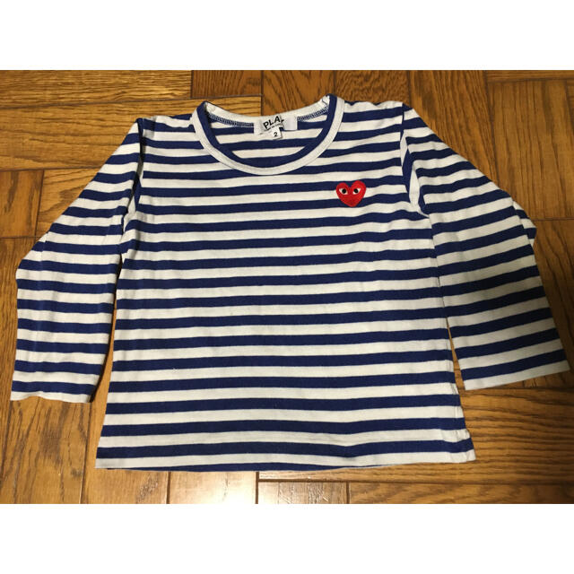 COMME des GARCONS(コムデギャルソン)のギャルソン プレイ キッズ ボーダー ロンT ブルー キッズ/ベビー/マタニティのキッズ服男の子用(90cm~)(Tシャツ/カットソー)の商品写真