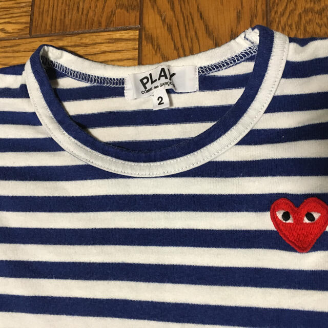 COMME des GARCONS(コムデギャルソン)のギャルソン プレイ キッズ ボーダー ロンT ブルー キッズ/ベビー/マタニティのキッズ服男の子用(90cm~)(Tシャツ/カットソー)の商品写真