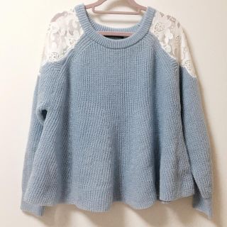 ページボーイ(PAGEBOY)のPAGEBOY ショルダーレースニット(ニット/セーター)