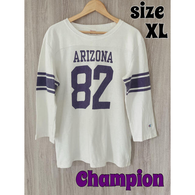 Champion(チャンピオン)のChampion チャンピオン　フットボールTシャツ　復刻　ランタグ　7分袖 メンズのトップス(Tシャツ/カットソー(七分/長袖))の商品写真