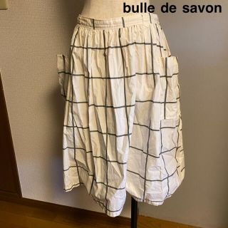 ビュルデサボン(bulle de savon)の【bulle de savon】ビュルデサボン　大柄　チェック　フレアスカート (ひざ丈スカート)