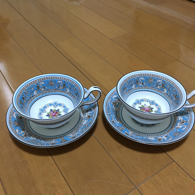 ウェッジウェッジ フロレンティーンターコイズ スープカップ&ソーサー