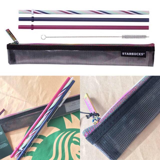 Starbucks Coffee(スターバックスコーヒー)の2セット 完売品 台湾 スターバックス ストローセット ブラシ付き エコストロー インテリア/住まい/日用品のキッチン/食器(食器)の商品写真