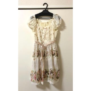 レストローズ(L'EST ROSE)のLESTROSE 花柄シフォンワンピース(ひざ丈ワンピース)