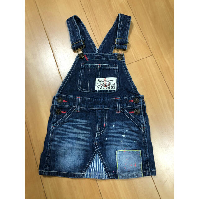 JUNK STORE(ジャンクストアー)のデニムサロペット　100 キッズ/ベビー/マタニティのキッズ服女の子用(90cm~)(ワンピース)の商品写真