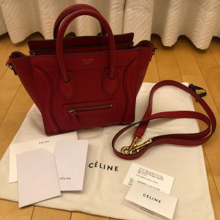 セリーヌ(celine)のちゃま様専用【美品】セリーヌ　ナノラゲージ　赤(ショルダーバッグ)