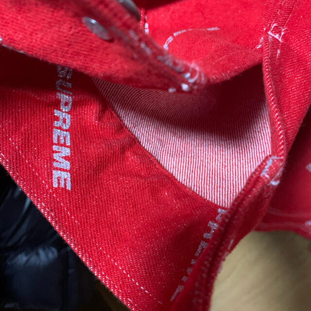 Supreme(シュプリーム)のSupreme 17SS Denim Logo Chore Coat RED S メンズのジャケット/アウター(Gジャン/デニムジャケット)の商品写真