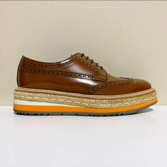 PRADA - ☆良品 プラダ PRADA エスパドリーユ ウイングチップ シューズ